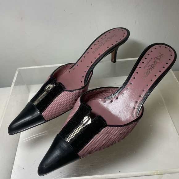 Saint Laurent YSL mule kiten heels shoes sz 38 - Picture 2 of 15